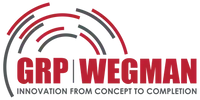 GRP WEGMAN logo with red and gray arcs and tagline “Innovation from concept to completion”