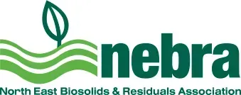 NEBRA logo in green with leaf icon and North East Biosolids & Residuals Association text