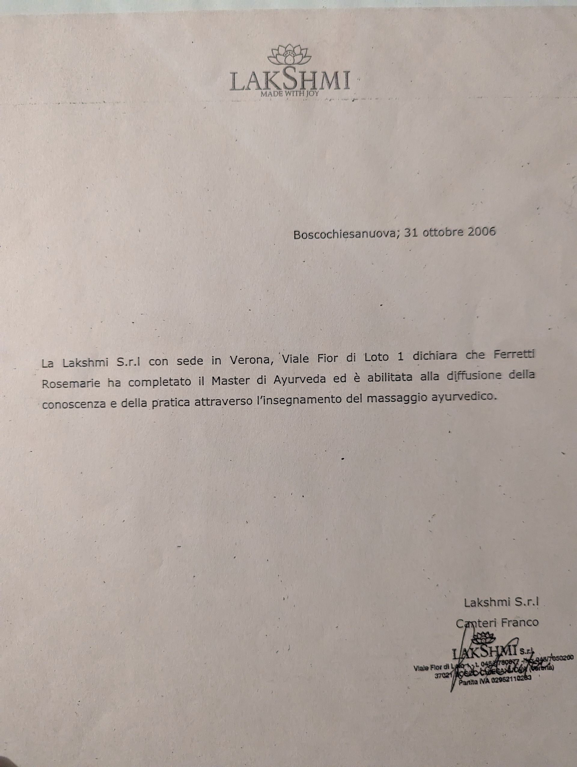 abilitazione massaggi ayurvedici