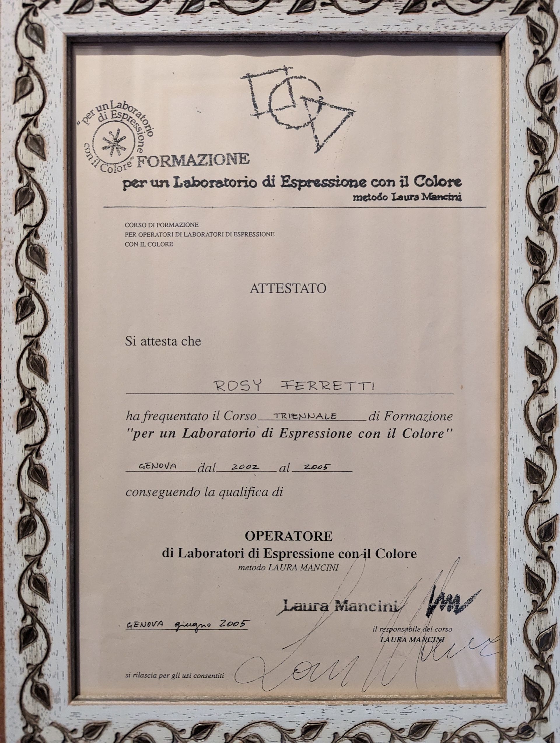 un documento in bianco e nero incorniciato in un telaio