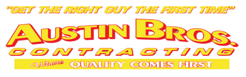 Austin Bros. Contracting logo with yellow and red text: