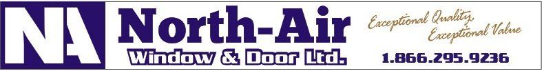 A logo for north-air windows and doors ltd.