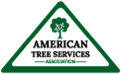 Green triangle logo with a tree and text 