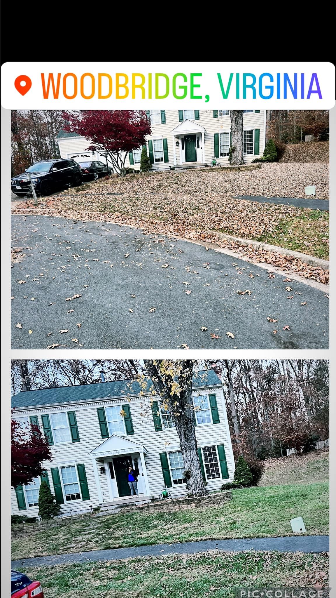 A collage of two pictures of a house in woodbridge , virginia.