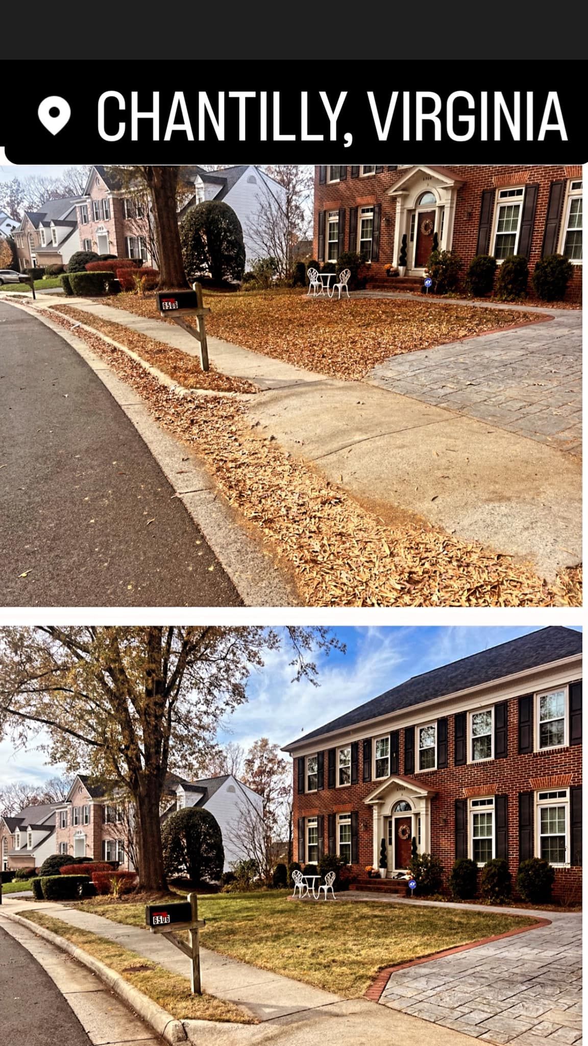 A collage of two pictures of houses in chantilly virginia