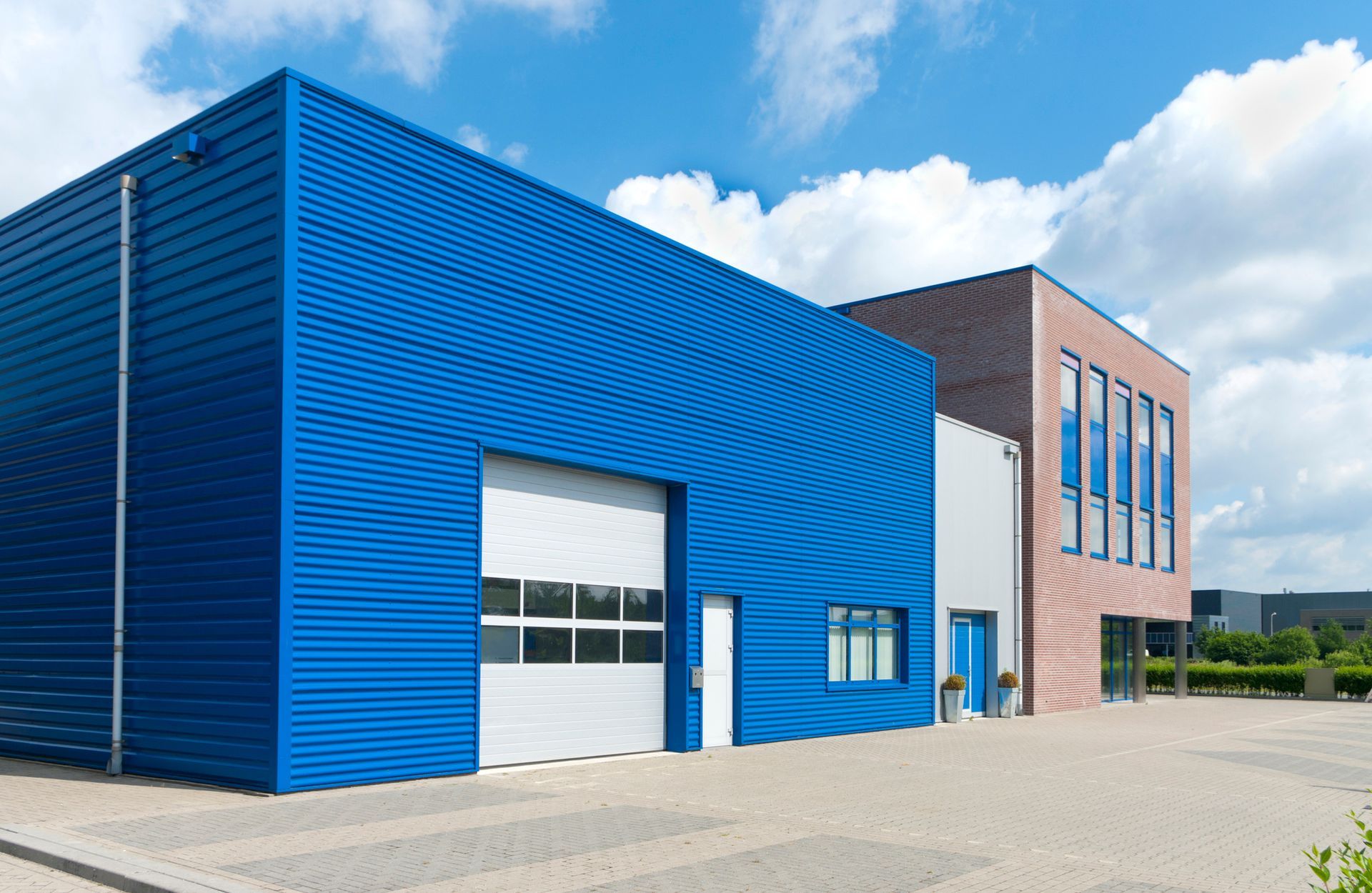 Modern commercial building exterior by a professional contractor for business units and offices