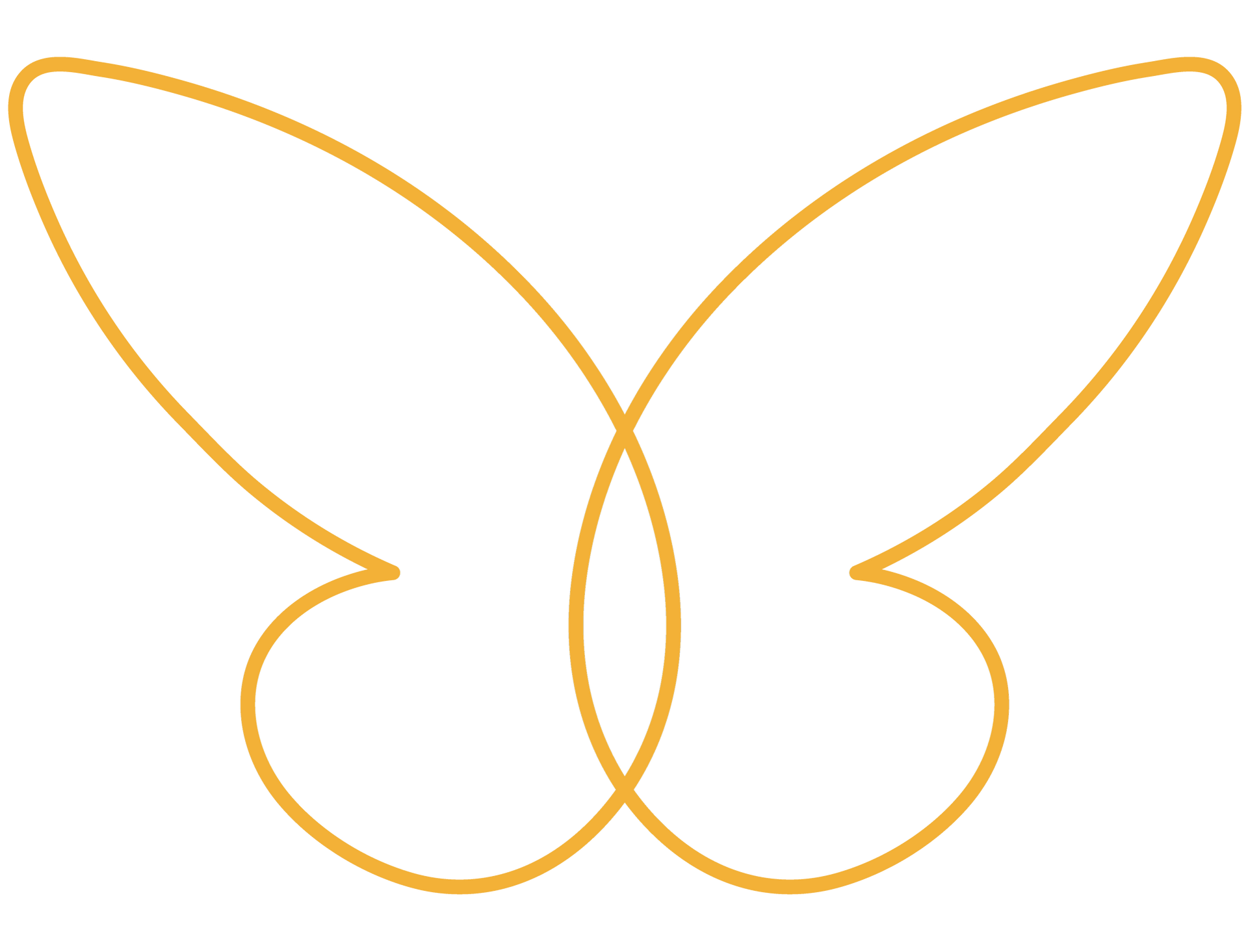 Contorno de borboleta dourada.