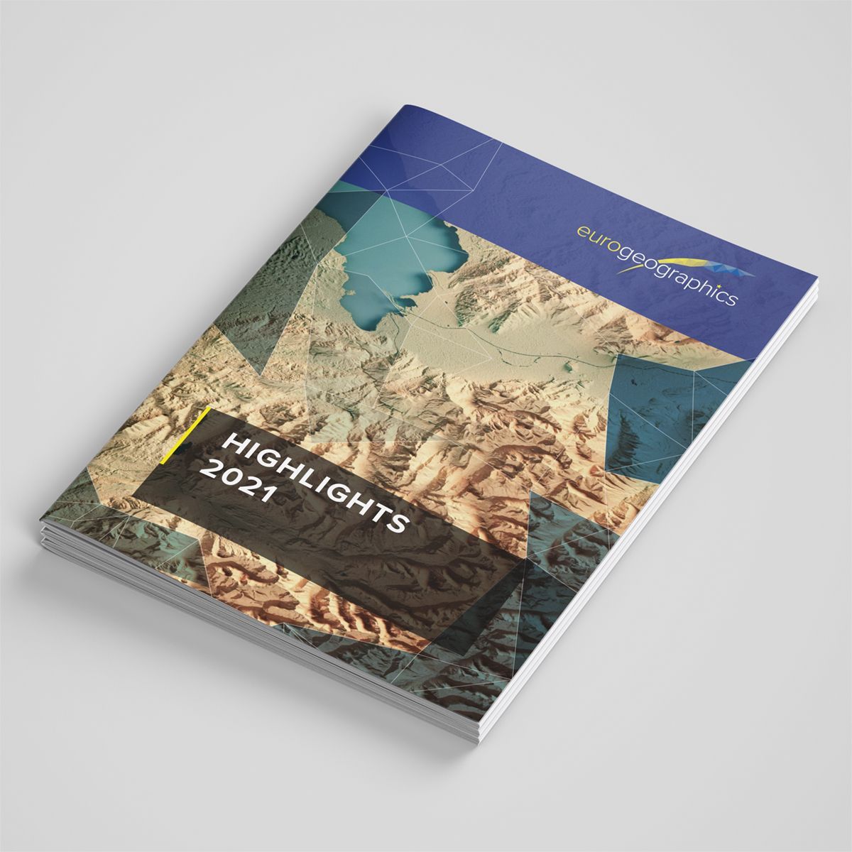 2021 highlight report brochure for EuroGeographics, designed with clear visual hierarchy and readability.