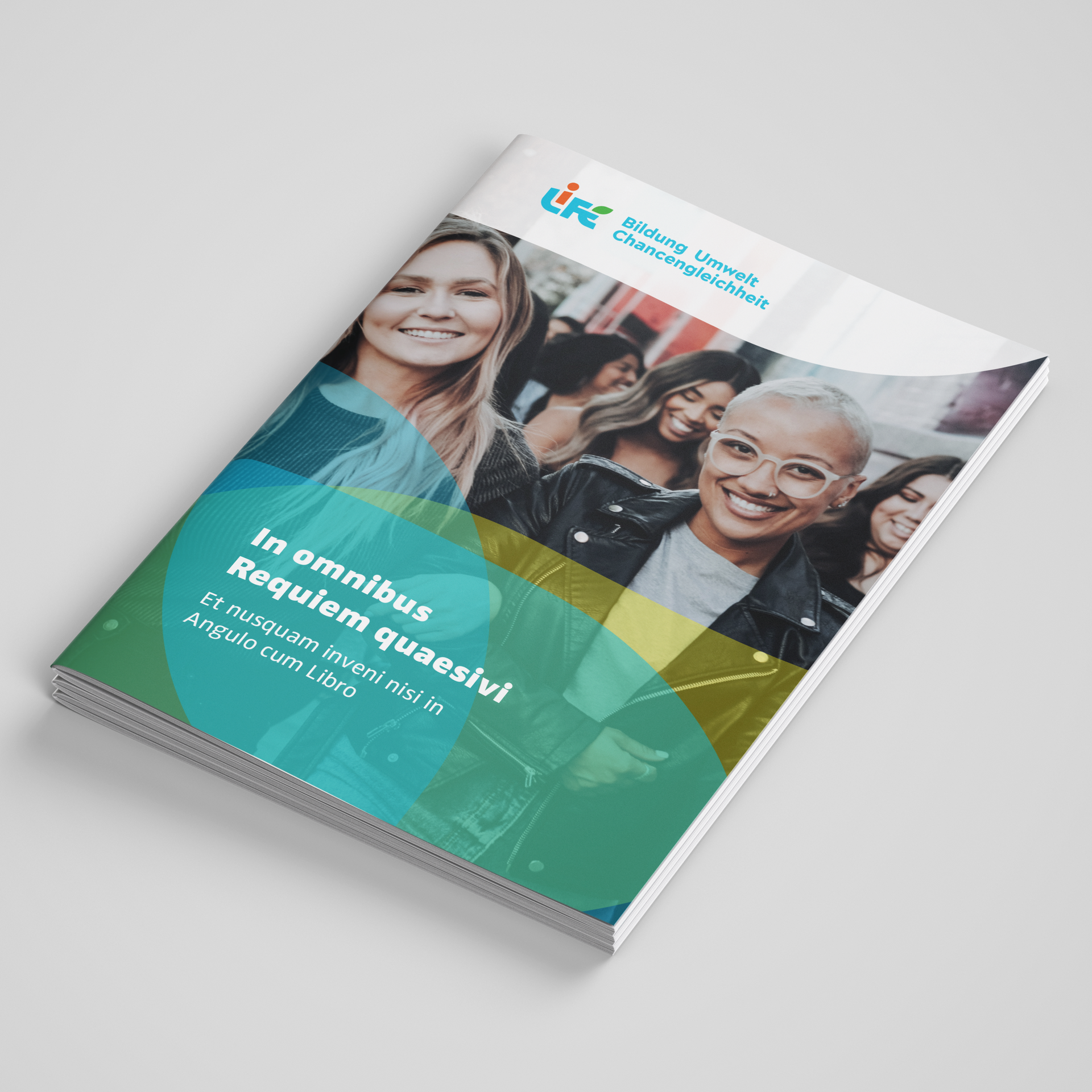 Mockup of cover of a brochure for LIFE e.V