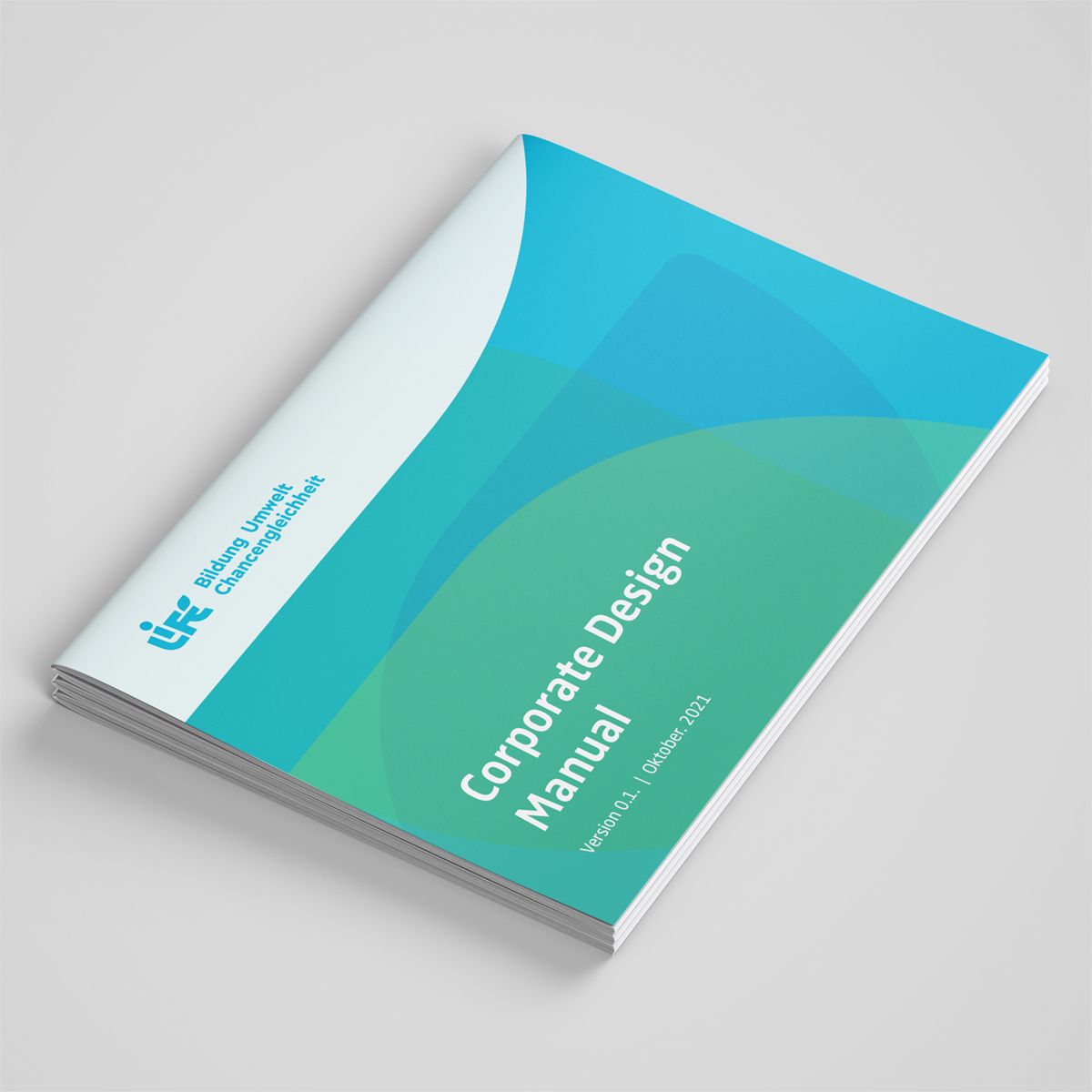 Corporate design manual for LIFE e.V., detailing brand guidelines and visual identity