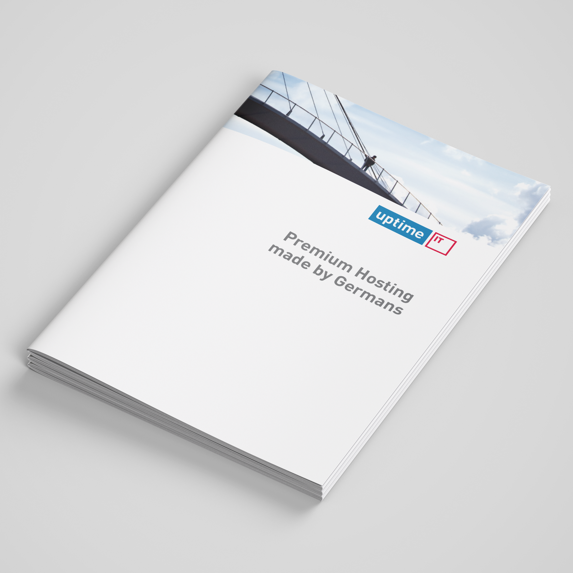 Mockup of cover for Uptime IT sales brochure