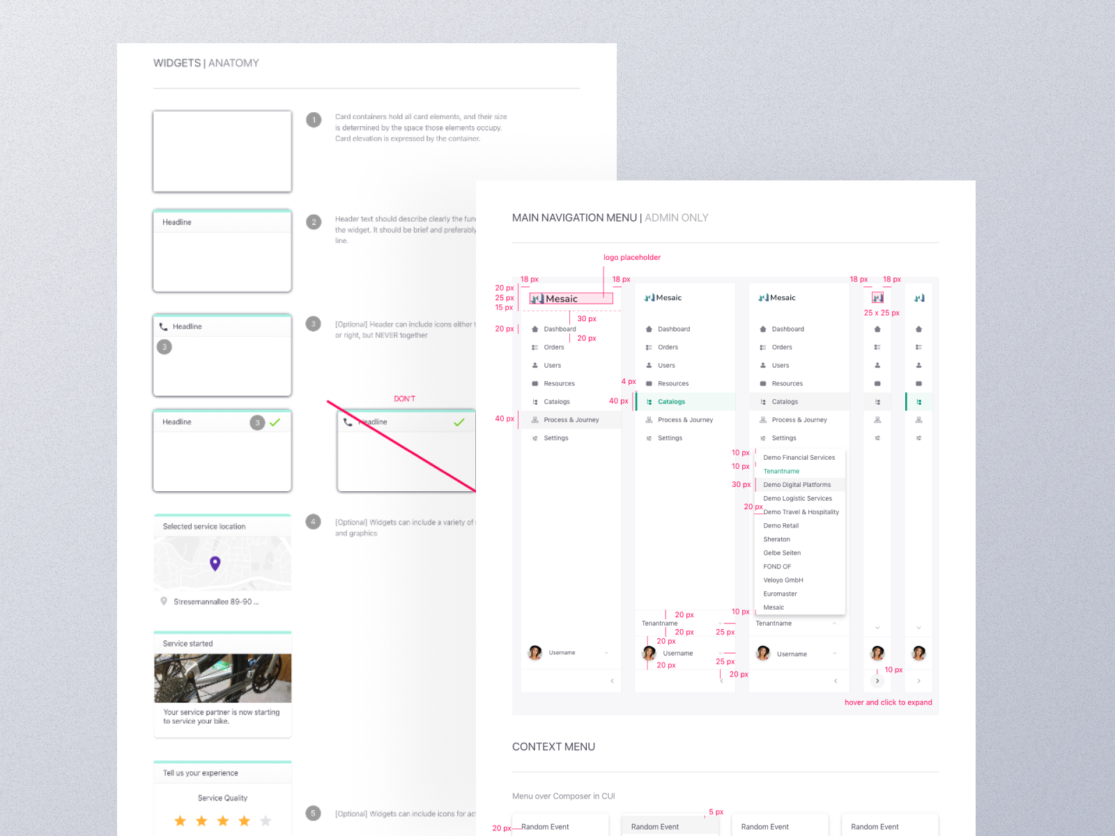 Detail of Mesaic design system