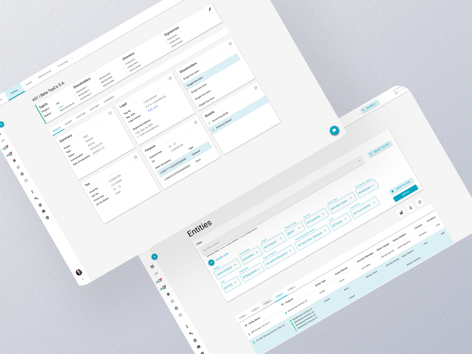 Mockup Screens of the Newton Interface