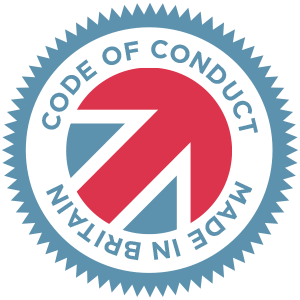 A seal that says code of conduct made in britain