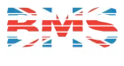A red , white and blue BMS logo on a white background