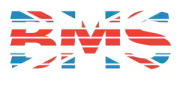 A red , white and blue BMS logo on a white background