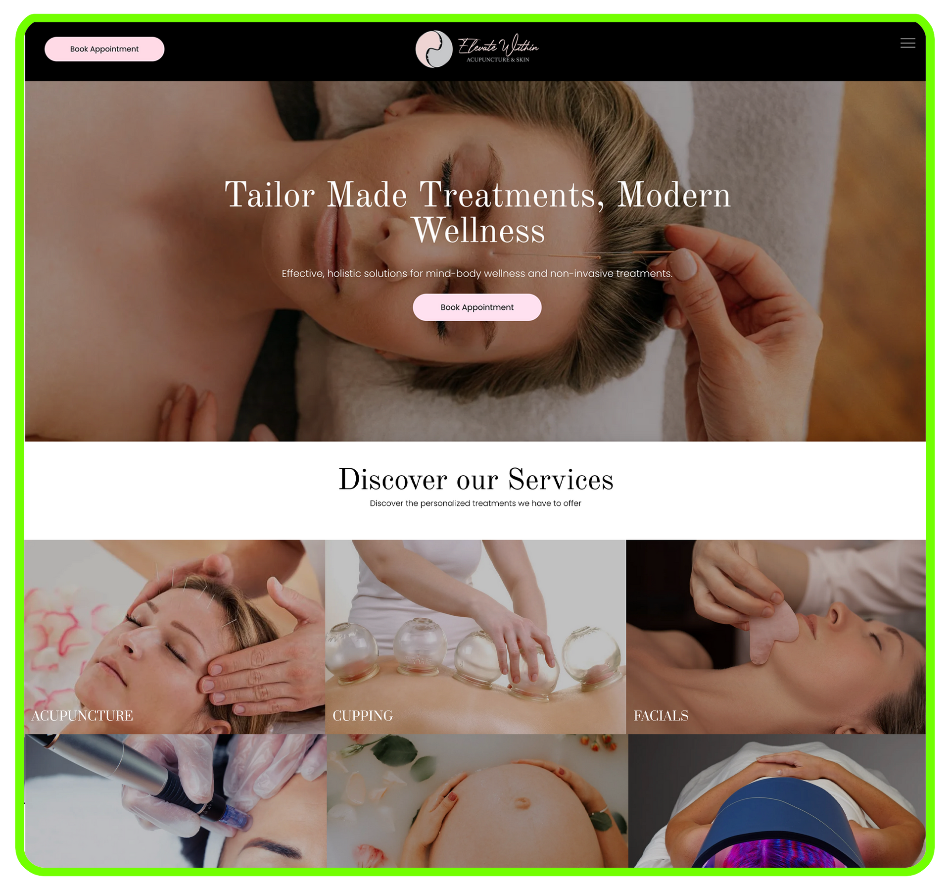 Beauty industry website design