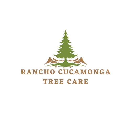 Rancho Cucamonga Tree Care logo, pine tree on mountains