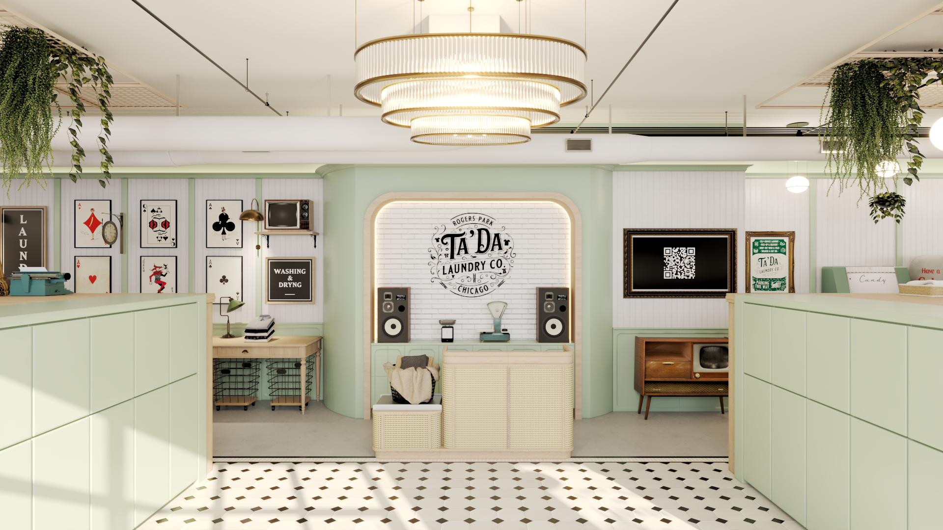 A modern, laundromat