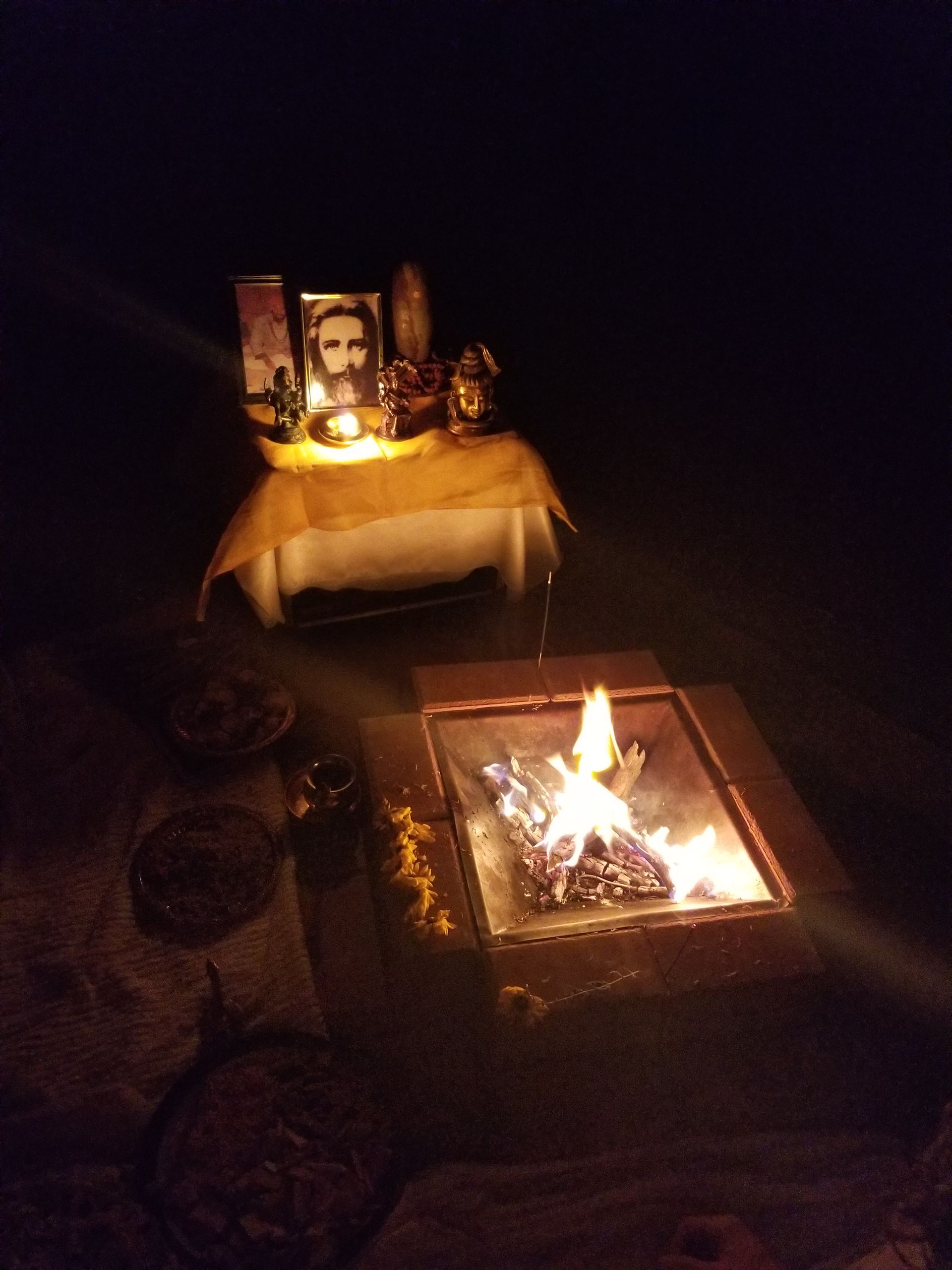 Stacked rocks at Enlightened Life Temple in Denver, CO