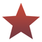 A red star is on a white background