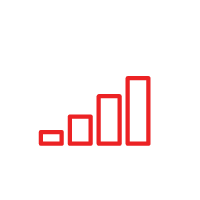 Red bar graph showing increasing data, white background.
