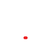 Red horizontal oval on a white background.