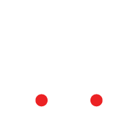 Two red dots, positioned horizontally against a white background.