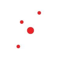 Four red dots scattered on a white background.