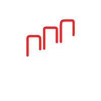 Red ascending bars icon.