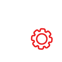 Red gear icon.
