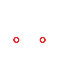 Two red circles on a white background.