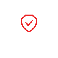 Red shield with a checkmark inside.
