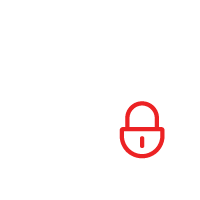 Red padlock icon, indicating security or locked state.