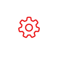 Red gear icon, representing settings or configuration.