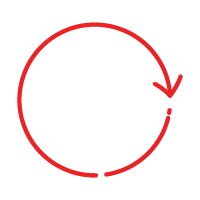Red circular arrow, pointing to the right, indicating a cycle or process.