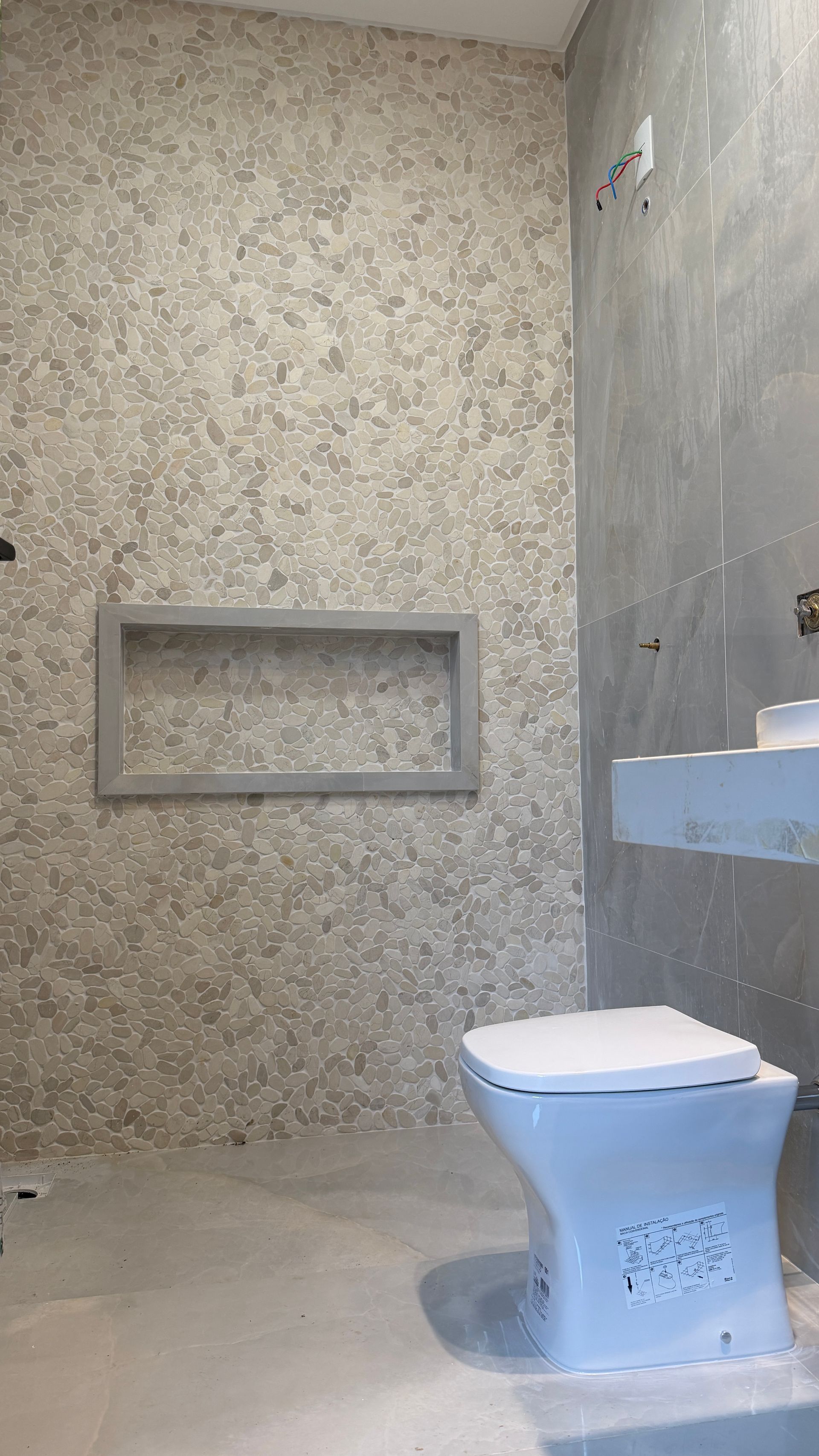 seixo telado no banheiro