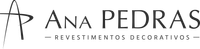 Um logotipo em preto e branco para uma empresa chamada ana pedras