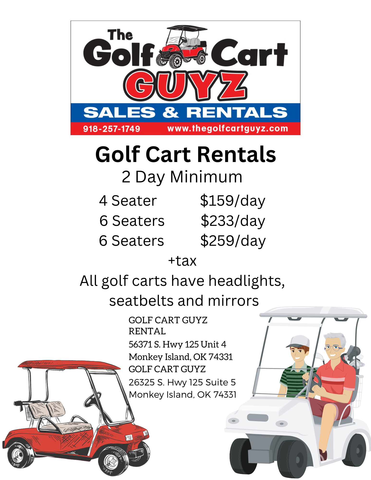 rental golf carts Afton OK