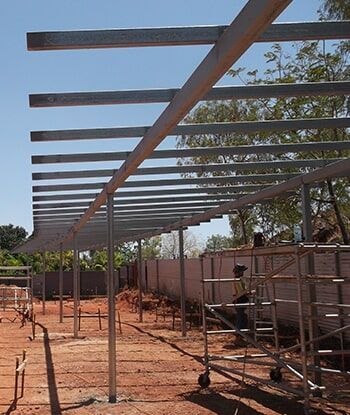 Walkway cover with steel — Sno's Welding in Alice Springs, NT	