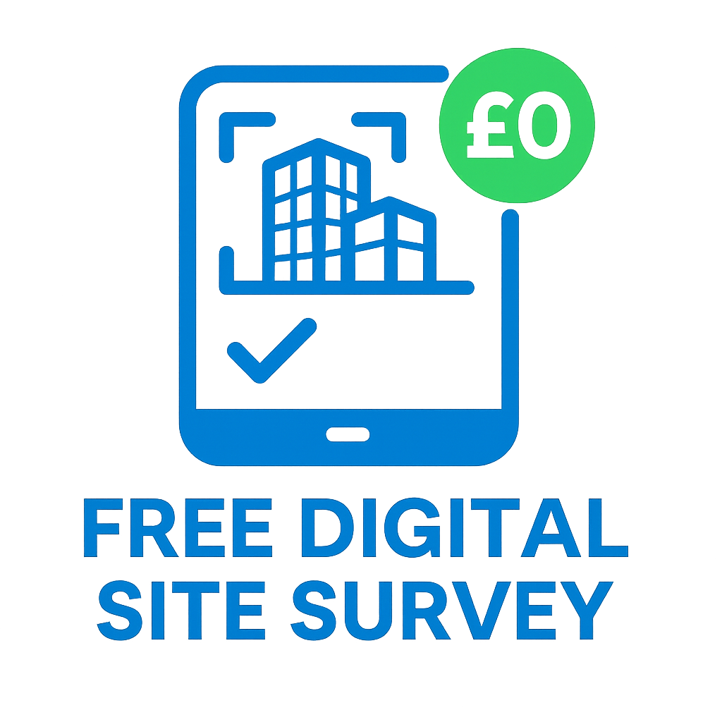 Free digital site survey logo in blue