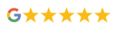Google logo and five gold stars.