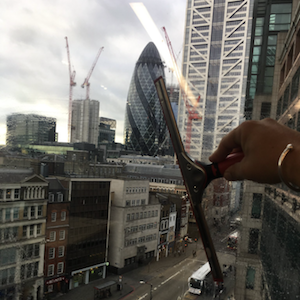 Traditional Window Cleaning inside of glass in London