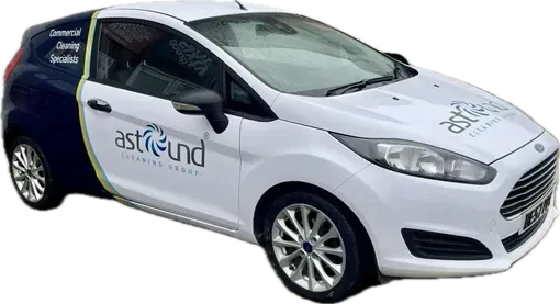 Photo of Astound's free quote vehicle for commercial cleaning services.