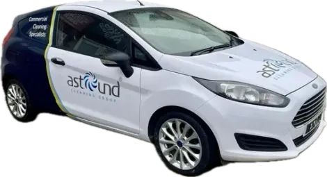 Photo of Astound's free quote vehicle for commercial cleaning services.