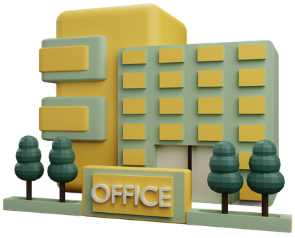 Icon of an office building for render cleaning
