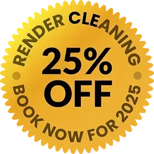 Gold badge: 25% off render cleaning. Book now for 2025.
