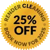 Gold badge: 25% off render cleaning. Book now for 2025.