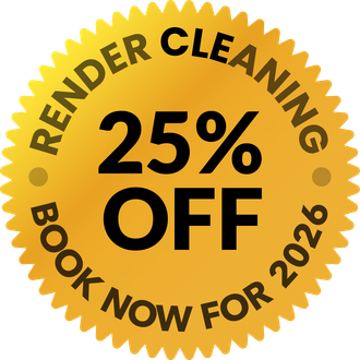 Gold badge: 25% off render cleaning. Book now for 2025.
