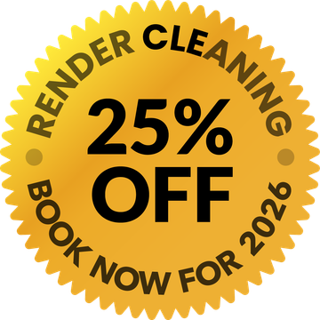 Gold badge: 25% off render cleaning. Book now for 2025.
